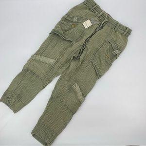 NWT - Free People Draw String Cargo Pant - Moss - Size XXL